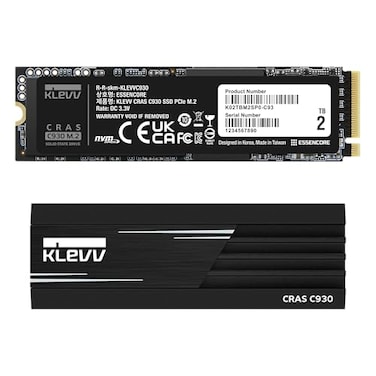 KLEVV CRAS C930 2TB M2 2280 NVMe PCIe Gen4x4 Internal Gaming SSD Aluminium Heatsink Included Compatible with PS5 up to 7400MBs with DRAM Cash K02TBM2SP0C93