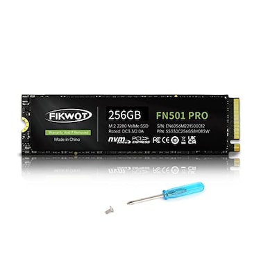 Fikwot FN501 Pro 256GB NVMe SSD M2 2280 PCIe Gen3 x4 Internal Solid State Drive with Graphene Cooling Sticker Up to 3000MBs SLC Cache 3D NAND TLC Compatible with Laptop PC Desktop