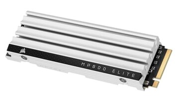 Corsair MP600 Elite 1TB M2 PCIe Gen4 x4 NVMe SSD Optimized for PS5 Included Heatsink M2 2280 Up to 7000MBsec Sequential Read HighDensity 3D TLC NAND White