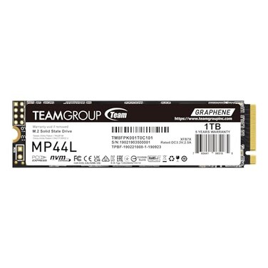TEAMGROUP MP44L 1TB SLC Cache NVMe 14 PCIe Gen 4x4 M2 2280 LaptopDesktop SSD RW Speed up to 50004500MBs TM8FPK001T0C101