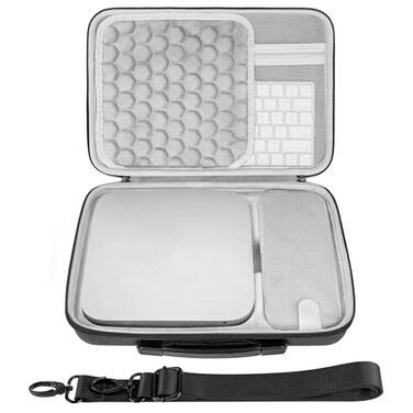 GEEKRIA Mini PC Hard Shell Travel Case Compatible with Apple 20202023 Mac Mini M2 M1 Chip Computer Carrying Bag Dark Gray