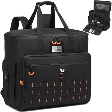 BISKLNDN Computer Desktop Tower Carrying Case Portable PC Travel Case for Full Tower ATX Computer Case PC Carrying Case Bag with Padded Shoulder Straps Holds Desktop CPU Keyboard Mouse Black