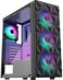 MOROVOL PC Case PreInstall 4 RGB Fans ATX Gaming Computer Case with DiamondShaped Mesh Front Tempered Glass Side Panel USB 30 Airflow Mid Tower case621