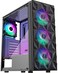 MOROVOL PC Case PreInstall 4 RGB Fans ATX Gaming Computer Case with DiamondShaped Mesh Front Tempered Glass Side Panel USB 30 Airflow Mid Tower case621