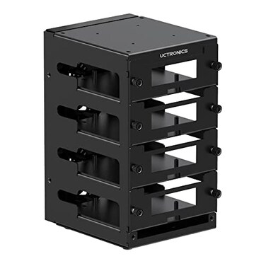 UCTRONICS for Raspberry Pi Cluster Case Desktop Metal Rack Case 4 Layers with 2 Cooling Fans Compatible with Raspberry Pi 54B and 25 SSD