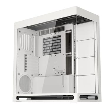 HAVN HS 420 DualChamber Mid Tower PC Case ATX White Hybrid Design 11x 140mm Fan Slots 3X 420mm Radiator Support SimpliCable Cable Management Tempered Glass PWM Fan Hub