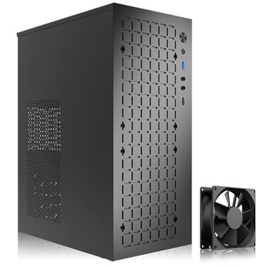 TGDGAMER Matx CaseHigh Airflow Micro ATX Case Support MATX MiniITX Micro ATX Case Slim with USB30x1 IO Port Black with 80MM Fans