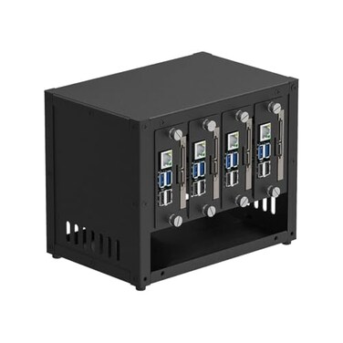 UCTRONICS Upgraded Complete Enclosure for Raspberry Pi Cluster Compatible with Pi 5 4B 3B3B and Other B Models House Up to 425 SSD Support PoEPoE HAT and Switch 2 Cooling Fans