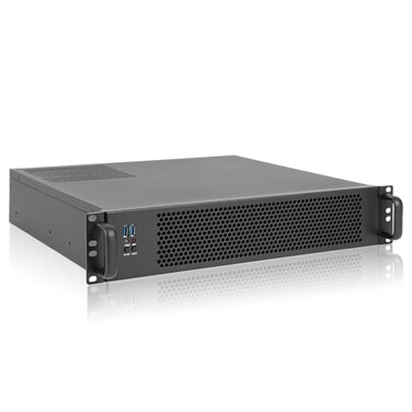 RackChoice Server case MicroATXMiniITX 2U Rackmount Server Chassis max 7x35 Bay USB30 with 20 Adapter Support ATX PSU Either top or Side Cooling Depth 157