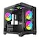 Apevia PrismBK Prism MicroATX Gaming PC Cube Case w 5X 120mm ARGB Fans 366 RGB Modes Dual Tempered Glass Panels 240mm Radiator Support 1X USB30 2X USB 20 HD Audio Port Black