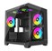 Apevia PrismBK Prism MicroATX Gaming PC Cube Case w 5X 120mm ARGB Fans 366 RGB Modes Dual Tempered Glass Panels 240mm Radiator Support 1X USB30 2X USB 20 HD Audio Port Black