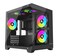 Apevia PrismBK Prism MicroATX Gaming PC Cube Case w 5X 120mm ARGB Fans 366 RGB Modes Dual Tempered Glass Panels 240mm Radiator Support 1X USB30 2X USB 20 HD Audio Port Black
