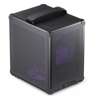 JONSBO C6 Handle Black Mini MATX Mesh CaseSimple Compact Desktop Micro ATX ChassisUpper CoverSide Panel ToolFree Open pc case ATX Power Bite L185mm MaxSupport 75mm CPU CoolerGPU200255mm