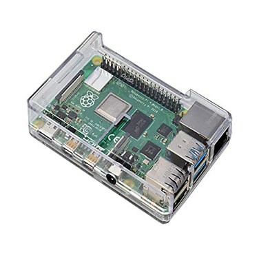 SB Components Raspberry Pi 4 Model B Clear Case Access to All Ports