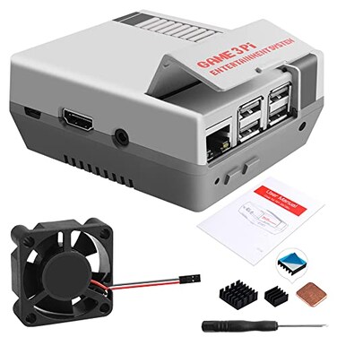 GeeekPi Case for Raspberry Pi 3B with Fan Retro Gaming Nes3Pi Case with Cooling Fan Pi Heatsinks for Raspberry Pi 2B3B3B