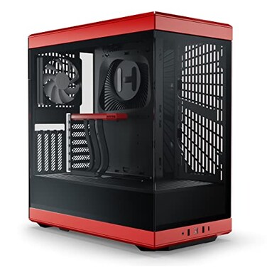 Hyte Y40 Modern Aesthetic Panoramic Tempered Glass MidTower ATX Computer Gaming Case with PCIE 40 Riser Cable Included Red CSHYTEY40BR