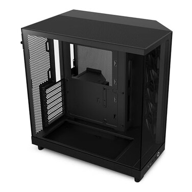 NZXT H6 Flow CCH61FB01 Compact DualChamber MidTower Airflow Case Panoramic Glass Panels HighPerformance Airflow Panels Includes 3 x 120mm Fans Cable Management Black