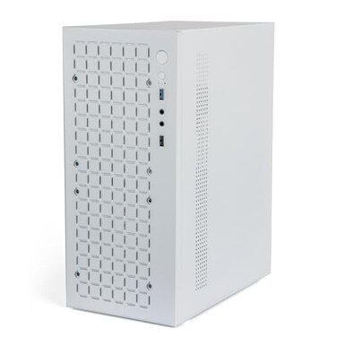 JOYJOM Micro ATX Case PC Case MATX Case Mini PC ITX Desktop Computer Case Support Micro ATX MATX DTX ITX Mini PC with USB30 Support 35 HDD White