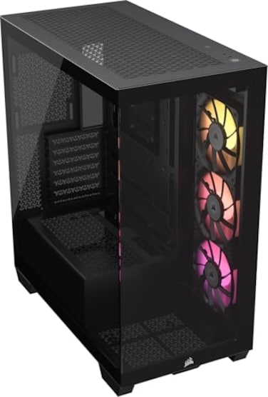 CORSAIR iCUE Link 3500X RGB MidTower ATX PC Case Panoramic Tempered Glass Reverse Connection Motherboard Compatible 3X CORSAIR iCUE Link RX120 RGB Fans Included Black