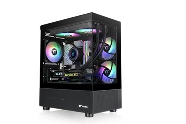 Thermaltake View 170 TG ARGB Black MicroATX Case 3x120mm ARGB Fans Included Supports Up to 280mm Radiator Front Side Dual Tempered Glass Panel CA1Z400M1WN00