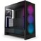 NZXT H5 Flow RGB 2024 Compact ATX MidTower PC Gaming Case High Airflow F360 RGB Core CV Included 360mm Front 240mm Top Radiator Support Cable Management Tempered Glass Black