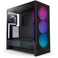 NZXT H5 Flow RGB 2024 Compact ATX MidTower PC Gaming Case High Airflow F360 RGB Core CV Included 360mm Front 240mm Top Radiator Support Cable Management Tempered Glass Black