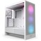NZXT H5 Flow RGB 2024 Compact ATX MidTower PC Gaming Case High Airflow F360 RGB Core CV Included 360mm Front 240mm Top Radiator Support Cable Management Tempered Glass White