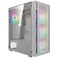 GAMDIAS White ATX Mid Tower Gaming Computer PC Case with Side Tempered Glass Preinstalled 4X 120mm ARGB Fans Support Up to 6X 120mm Fans 360mm AIORadiator 340mm GPUVGA 160mm CPU Air Cooler