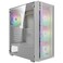 GAMDIAS White ATX Mid Tower Gaming Computer PC Case with Side Tempered Glass Preinstalled 4X 120mm ARGB Fans Support Up to 6X 120mm Fans 360mm AIORadiator 340mm GPUVGA 160mm CPU Air Cooler