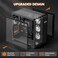 darkFlash ATX MidTower PC Case with Screen Three Side Glass Curved Full View Dual Gaming PC Case 4 PWM ARGB Fans Computer Case PreInstalled Type C RTX 40 Compatible BlackL280