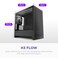 NZXT H3 Flow MicroATX PC Case Optimized Airflow Includes 1 x 120mm Rear Fan Supports FullSized GPUs Fits 280mm Front 240mm Top Radiator BackConnect Motherboard Black