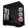 Lian Li V100 ATX MidTower PC Case 4 x 120mm ARGB PWM Fans PreInstalled LED RGB Strip Display Platform with Tempered Glass Support 420mm GPUs 360mm Radiator Optimized Airflow Black V100RX