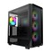 MONTECH X5 ATX MidTower Gaming PC Case High Airflow 3X 140mm and 1x 120mm ARGB Fans PreInstalled Glass Side Panel Carbon Print Accents GPU Holder Included Black