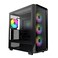 MONTECH X5 ATX MidTower Gaming PC Case High Airflow 3X 140mm and 1x 120mm ARGB Fans PreInstalled Glass Side Panel Carbon Print Accents GPU Holder Included Black