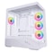 Lian Li V100 ATX MidTower PC Case 4 x 120mm ARGB PWM Fans PreInstalled LED RGB Strip Display Platform with Tempered Glass Support 420mm GPUs 360mm Radiator Optimized Airflow White V100RW