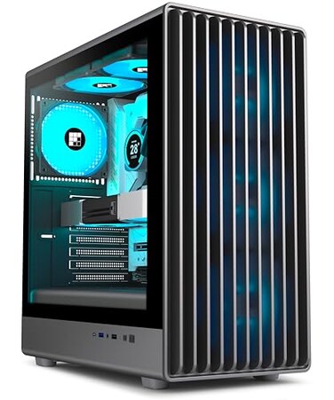 FOIFKIN M1 PC Case PreInstalled 6 PWM ARGB Fan 3 x 120mm 3 x 140mm ATX MidTower Computer case Gaming PC Case 240MM RAD Support TypeC FOIFKIN Black