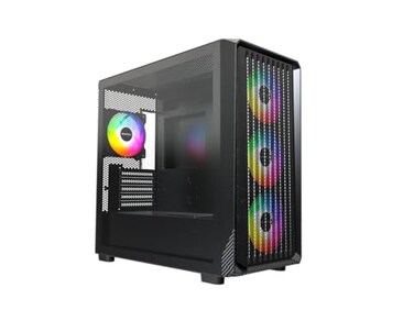 MONTECH X5M Micro ATX Gaming PC Case High Airflow 4x120mm ARGB Fans PreInstalled Glass Side Panel Carbon Fiber Print Accents Black