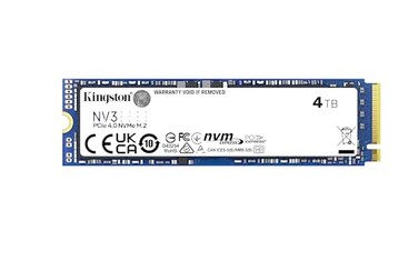 Kingston NV3 4TB M2 2280 NVMe SSD PCIe 40 Gen 4x4 Up to 6000 MBs SNV3S4000G