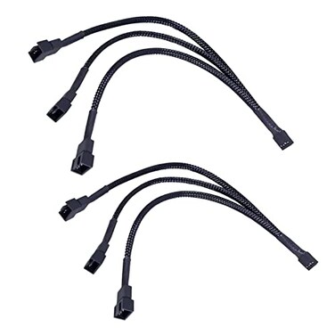 yomgam 3 Way 4 Pin PWM Fan Splitter Cable12 inch PC Fan Extension Cable CA PWM Fan Extension Cable for Computer ATX Case 4Pin3Pin Cooling Fan Cable 2 Pack