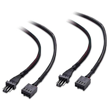 Cable Matters 2Pack PWM 4 Pin Fan Extension Cable 12 Inches