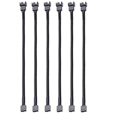 Gebildet 6pcs 4 Pin 26cm PWM Fan Extension Power Cable Connector Case Male to Female for Computer