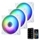 Vetroo 3Pack Computer Case Fan 120mm Address RGB PWM Cooling Fans High Performance with Controller Hub White
