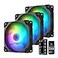 Vetroo 3Pack Computer Case Fan 120mm Address RGB PWM Cooling Fans High Performance with Controller Hub Black