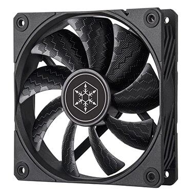Silverstone Technology Shark Force 120 Performance Enhanced 120mm PWM Fan with Shark Skin Pattern Fan Blades SSTSF120B Black
