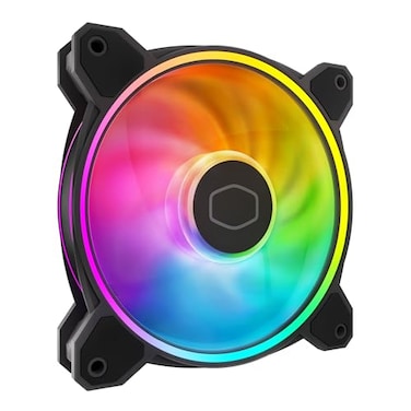Cooler Master MF120 Halo ARGB 120mm PWM Case Fan Dual Loop Addressable RGB Lighting 2050 RPM Dynamic PWM Cooling Air Balance Blades Hybrid Frame High Airflow PC Cooling Fan for Gaming Cases