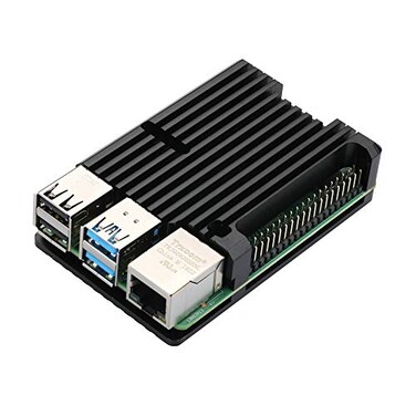 Unistorm Raspberry Pi 4 Model B Aluminum Case RPI 4 Metal Shell Black Box for RPI 4B Without Fan