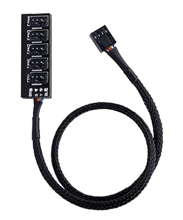 ZLKSKER 4 Pin PWM Fan Hub PC Internal Fan Power Supply Extension Cable 13Inch 24AWG 4 Pin 3 Pin CPU Cooler Cooling Fan 1 to 5 Splitter 5 Way Adapter