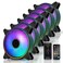 EZDIY-FAB EZDIYFAB Moonlight 120mm RGB Case Fan 6 Pack ARGB Aura SYNC Speed Control 2616 CFM Desktop Compatible