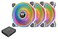 Thermaltake Riing Quad 120mm 168 Million RGB Color Alexa Razer Chroma Software Enabled 4 Light Rings 54 Addressable LED 9 Blades Hydraulic Bearing White CaseRadiator Fan 3 Pack CLF100PL12SWB