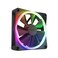 NZXT F120 RGB Triple Pack 3 x 120mm RGB PWM PC Fans with RGB Controller High Airflow Low Noise Fluid Dynamic Bearing CAM Software Control 18 LEDs per Fan Black